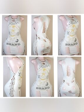 Sleeveless Custom Cutout Fringe Tank Top